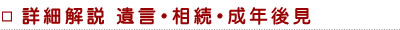 詳細解説　遺言・相続・成年後見